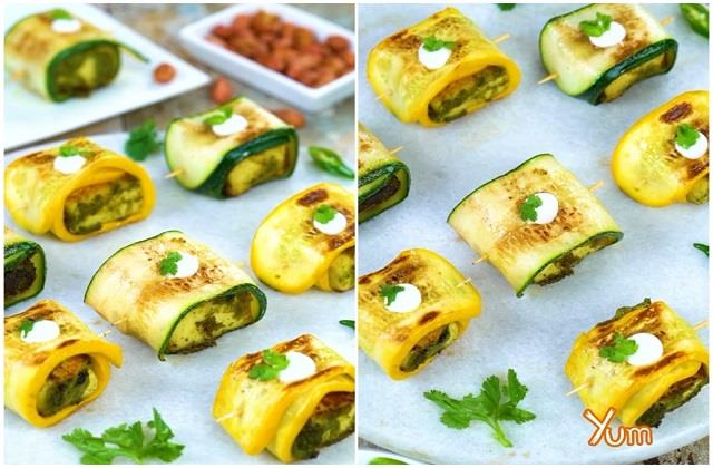 थेचा पनीर Zucchini Wrap