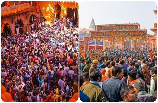 ना ठंड ने रोके कदम, ना अपील का कोई असर.... साल के आखिरी दिन अयोध्या और वृंदावन में उमड़ी भारी भीड़