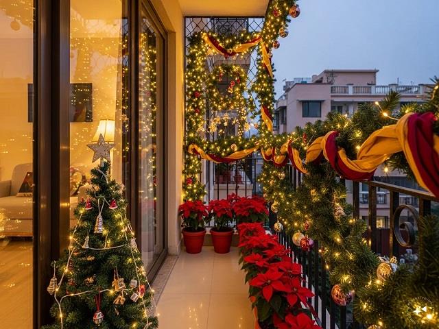 Christmas 2025: छोटी बालकनी को बनाएं कम बजट में खूबसूरत क्रिसमस कॉर्नर