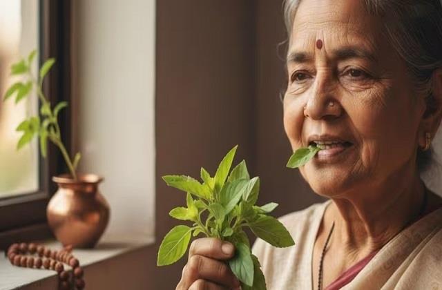 तुलसी के पत्ते को चबाने से क्यों रोका जाता हैं? जानें धर्म और विज्ञान से जुड़ी वजहें