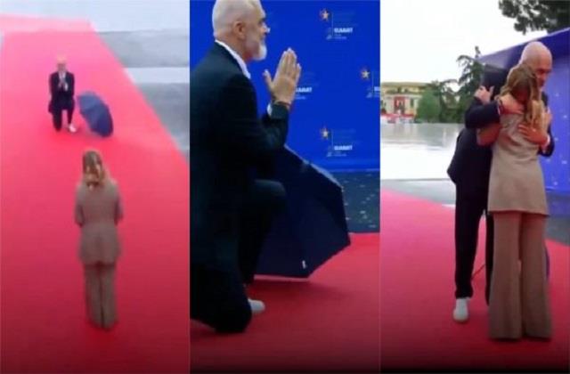 जब लेडी PM को देख घुटनों पर बैठ गए प्रधानमंत्री, पहले नहीं देखा होगा ऐसा शानदार नजारा