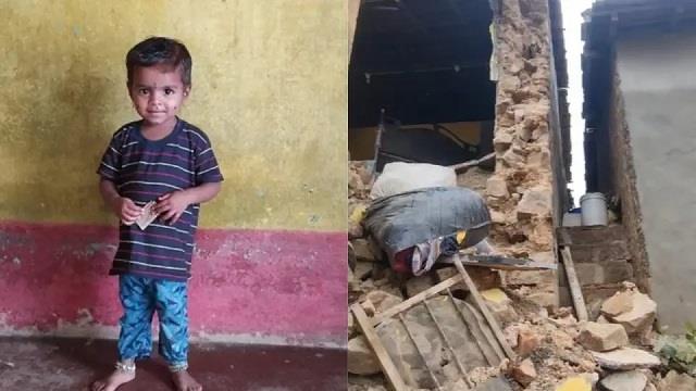 तेज बारिश के चलते गिरी घर की दीवार, सोती हुई 3 साल की मासूम की मौके पर हुई मौत