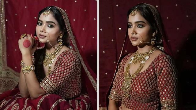 मनीषा रानी बनी दुल्हन: लाल लहंगे में दिखाया परफेक्ट देसी लुक