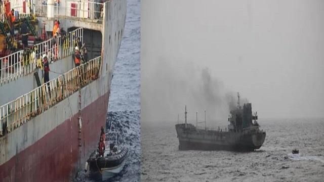 ओमान जा रहे जहाज में लगी भीषण आग, भारतीय नौसेना ने किया रेस्क्यू