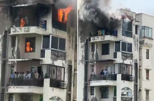 फ्लैट में लगी आग से बचने के लिए बेटा- बेटी के साथ कूदा पिता, तीनों की हुई दर्दनाक मौत