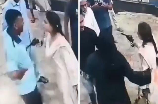 इस रिवॉल्वर रानी की गुंडागर्दी देख छूटे लोगों के पसीने, गन तानकर बोली- इतनी गोली मारूंगी कि...