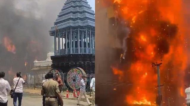तिरुपति के गोविंदराजस्वामी मंदिर के पास लगी भीषण आग, देखें वीडियो