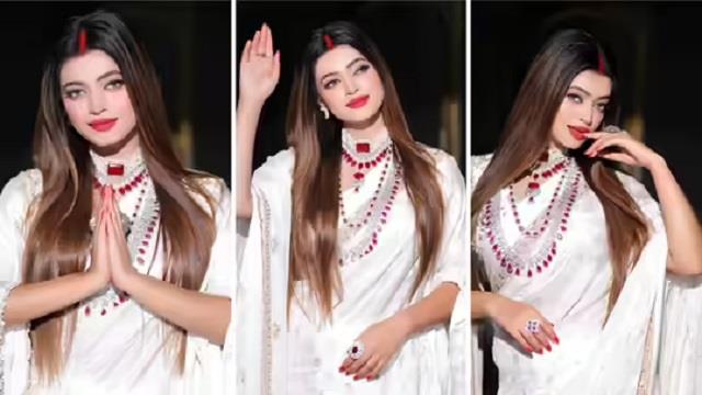 ऐश्वर्या राय की हूबहू कॉपी बन गई ये लड़की, बनारसी साड़ी और सिंदूर के साथ दिखा स्टनिंग लुक