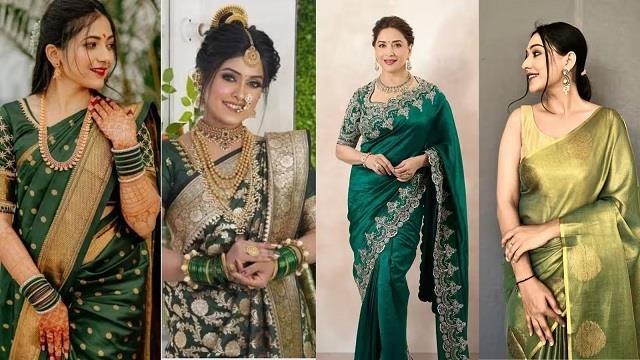 हरियाली तीज में दिखें सबसे अलग, इन ट्रेंडी हरे साड़ी लुक्स के साथ