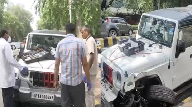 राष्ट्रपति भवन के करीब बड़ा हादसा: थार कार ने व्यक्ति को कुचला, टायर अलग हो गया, वीडियो वायरल