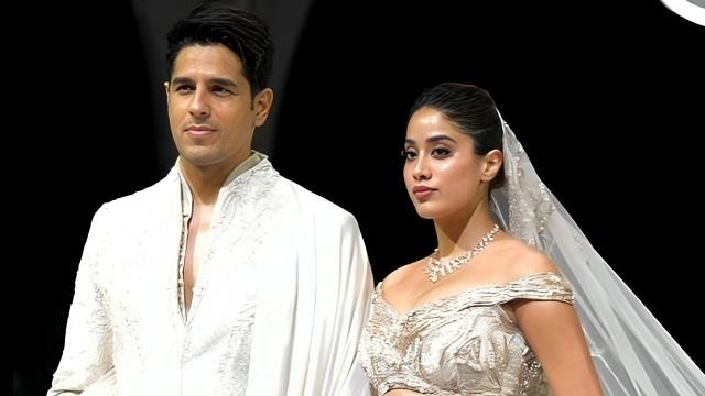 जाह्नवी कपूर और सिद्धार्थ मल्होत्रा ने रैंप पर दिखाया रॉयल लुक, शाही अंदाज़ में किया वॉक