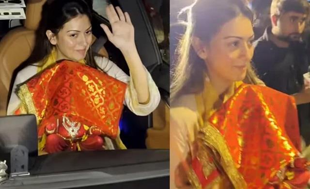 हंसिका मोटवानी बिना सिंदूर-मंगलसूत्र के घर ले लाईं बप्पा, तलाक की अफवाहों को मिली हवा