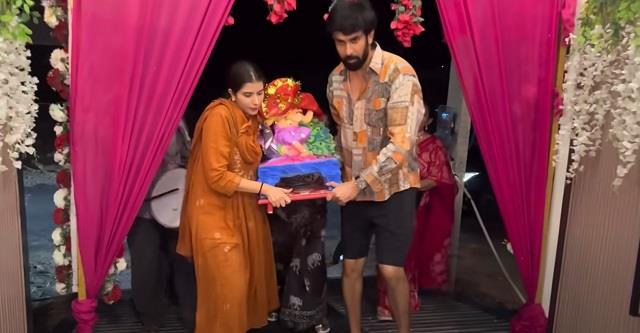 एक्ट्रेस ने एक्स-हसबैंड के साथ गणपति बप्पा का किया स्वागत, फैंस बोले- आप लोग फिर से शादी कर लो