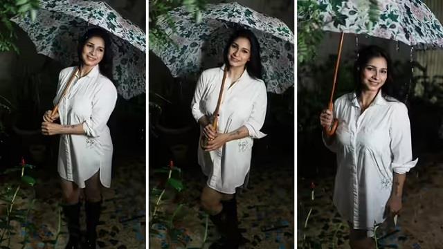 तनीषा मुखर्जी का बारिश वाला स्टाइलिश अंदाज़ बना चर्चा का विषय, सिर्फ शर्ट पहनकर मचाया तहलका