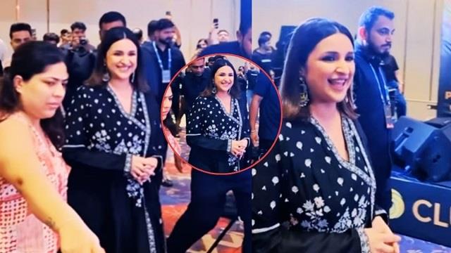 प्रेग्नेंसी अनाउंसमेंट के बाद पहली बार नजर आईं परिणीति चोपड़ा, ब्लैक अनारकली सूट में बिखेरा जलवा