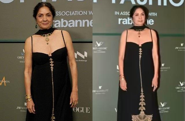 66 साल की नीना गुप्ता का ग्लैमरस लुक, डीप नेक के साथ दुपट्टा ओढ़ दिया गजब का ट्विस्ट