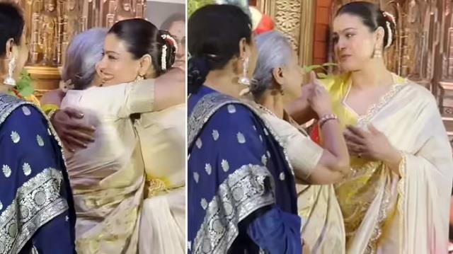 दुर्गा पंडाल में जया बच्चन को देख दौड़ीं काजोल, गले मिलते ही लोगों को आई 'कभी खुशी कभी गम' की याद