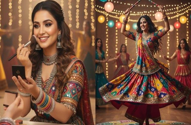 पसीने से भी नहीं उतरेगा मेकअप, गरबा नाइट के लिए लॉन्ग-लास्टिंग मेकअप टिप्स