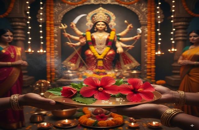 नवरात्रि के मौके पर मां दुर्गा को क्यों प्रिय हैं गुड़हल का फूल? जानिए इसका महत्व और लाभ