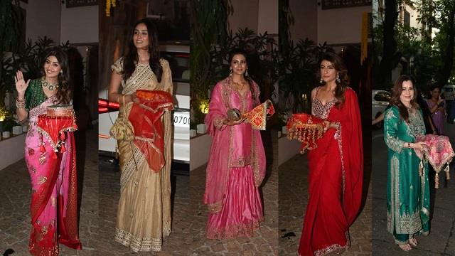करवाचौथ पर बॉलीवुड Divas का दिखा देसी अंदाज, किसी ने पहनी साड़ी तो किसी ने सजाई  मेहंदी