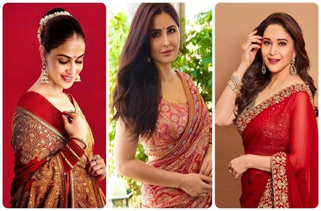 करवा चौथ  स्पेशल: बॉलीवुड सेलेब्स से इंस्पायर्ड  रेड एथनिक आउटफिट्स आइडियाज