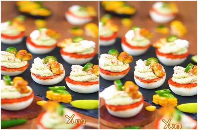 कॉर्न एवोकाडो Deviled Eggs