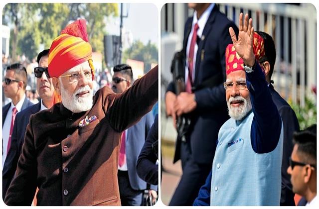 पीएम मोदी की मरून रंग की पगड़ चर्चा में, देखिए 2015 से लेकर अब तक के उनके Republic Day Looks