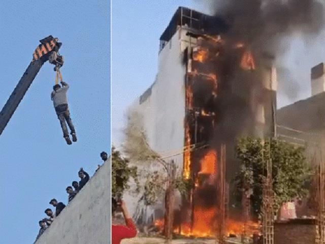 उद्घाटन के दौरान वृंदावन के होटल में लगी आग, महिला और दो मासूम झुलसे