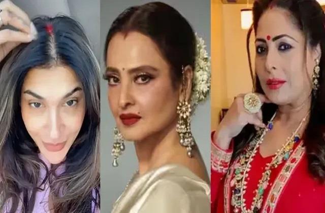 रेखा से लता मंगेशकर तक, बिना शादी के सिंदूर लगाती हैं ये Actress