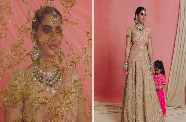 Isha Ambani ने नन्ही बेटी को पहनाया हीरे-रूबी का हार, खुद मां की जूलरी और लहंगे में दिखीं