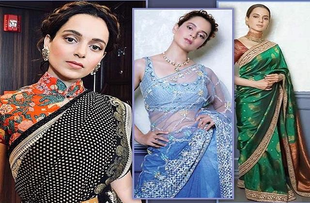 Kangana Ranaut का ‘हैंडलूम क्वीन’ लुक, देसी स्वैग से लें साड़ी स्टाइलिंग टिप्स