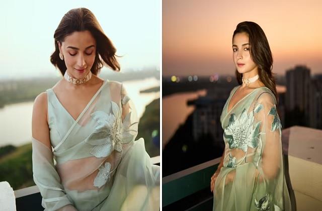 Organza Saree में छा गईं Alia Bhatt,देसी ग्लैमर का दिखाया खूबसूरत अंदाज