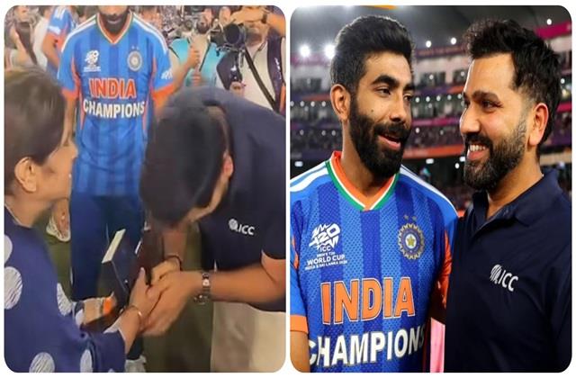 मैच के बाद बुमराह की मां के आगे सिर झुका कर रोहित शर्मा ने जीता करोड़ों भारतीयों का दिल