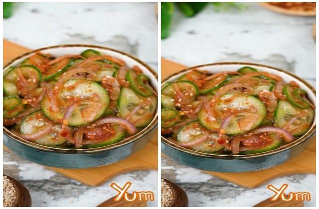Spicy Korean कुकुंबर सलाद