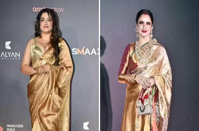 रेखा और आम्रपाली का देसी जलवा, अवॉर्ड नाइट में 5 हसीनाओं ने लूटा दिल