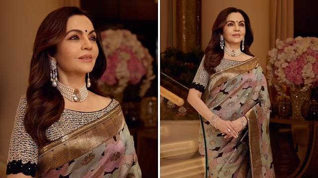 नीता अंबानी का शाही अंदाज़:डायमंड से लेकर बनारसी साड़ी तक, हर डिटेल में झलकी विरासत