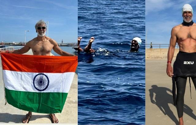 60 की उम्र में मिलिंद सोमन ने रचा इतिहास, यूरोप से अफ्रीका तक तैरकर तय की 15 km की दूरी