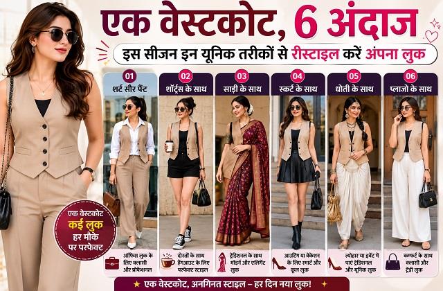 एक वेस्टकोट 6 अंदाज, इस सीजन इन यूनिक तरीकों से रीस्टाइल करें अपना लुक