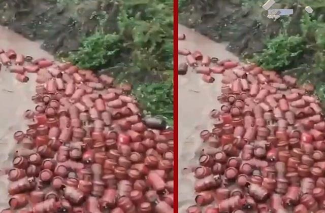 महाराष्ट्र में बारिश बनी आफत! नदी में बह गए 3,000 सिलेंडर, लोगों से अपील- इन्हें हाथ मत लगाना