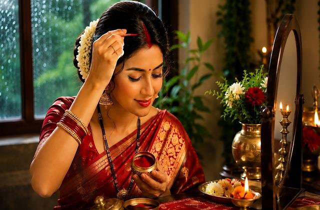 बारिश में सिंदूर फैलने की टेंशन खत्म! अपनाएं ये आसान हैक्स