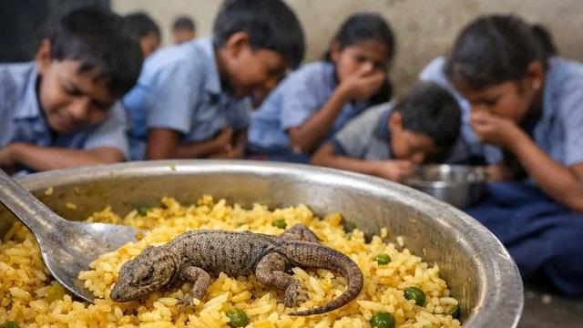 मिड-डे मील खाते ही बिगड़ी 60 से ज्यादा बच्चों की तबीयत, खाने में मिली थी मरी हुई छिपकली!