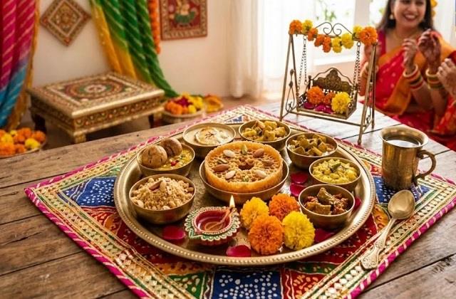 कजरी तीज पर घर में ऐसे सजाएं राजस्थानी स्पेशल थाली