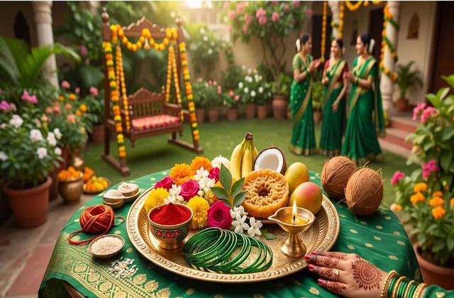 हरियाली तीज पर पूजा थाली को सजाएं इन 7 शुभ चीजों से, दिखेगी बेहद सुंदर