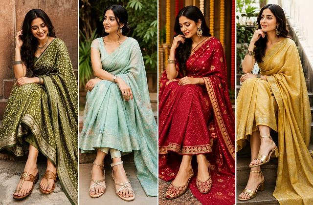 सावन में साड़ी के साथ पहनें ये 4 स्टाइलिश फुटवियर, मिलेगा परफेक्ट लुक