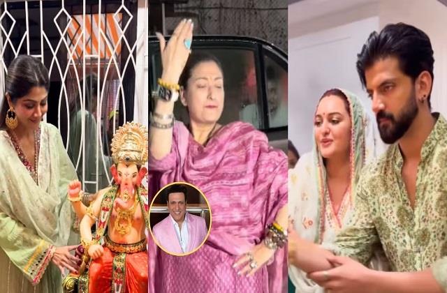 झूमते-नाचते बप्पा को घर लेकर आए सितारे, देखें गणपति उत्सव की खूबसूरत तस्वीरें