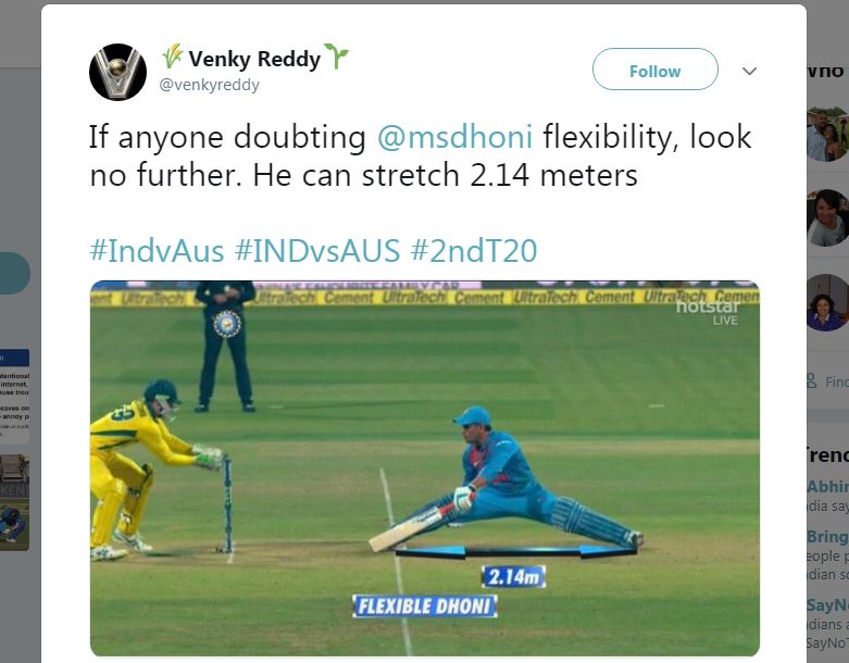 MS Dhoni INDvAUS 2nd T20